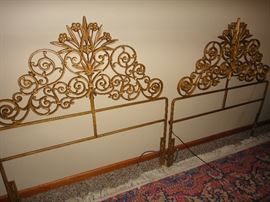 Wrought iron twin head boards 