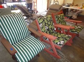 Red wood furniture w/ cushions