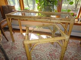 Rattan console table and end table
