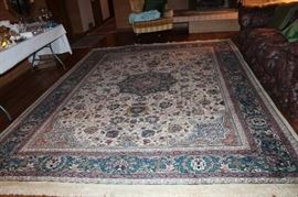 Large stunning area rug. "The Tansheng" collection. Hand woven 100% virgin wool pile. 