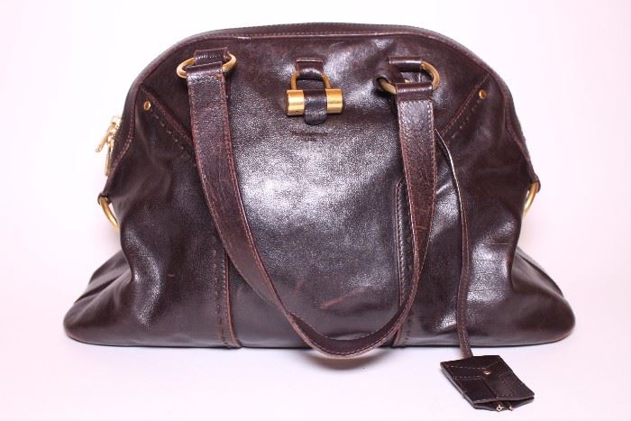 Saint Laurent brown leather handbag. Like New. Retails $2000-$3000. STARTING BID: $400 -- FIND MORE ITEMS ON OUR LIVE AUCTION WEBSITE!