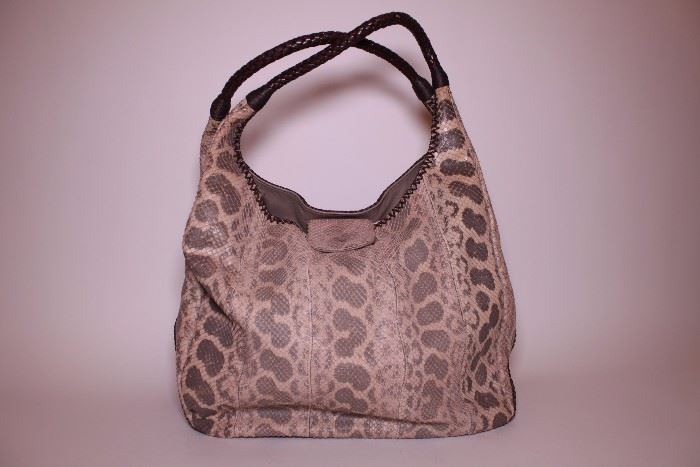 Fatto a Mano by Carlos Falchi Python Hobo Bag. Slightly used. Retails $1000-$1500. STARTING BID: $200 ---- SEE MORE PURSES ON OUR LIVE AUCTION SITE! 