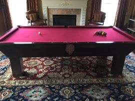 Monarch Cushion Billiards Table by Brunswick-Balke-Collender Co. w/ Rack and Sticks (9’)