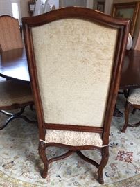 10 French Century Furniture Side Chairs w/ Gold Lacquered Upholstery (22’’ x 20’’ x 48’’) 