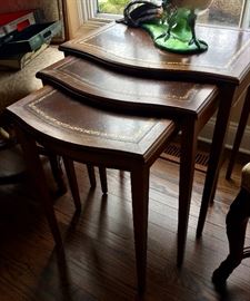 Leather Embossed Nesting Tables (22’’ x 16’’ x 24’’)