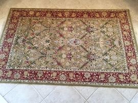 Burgundy/Sage Handknotted Oriental Rug (47’’ x 74’’)