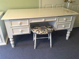 Ballard Design White Desk w/ Hutch