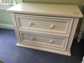 Ballard Design White 2 Drawer Filing Cabinet