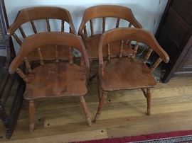 Set of 4 child's captain chairs, sold with table