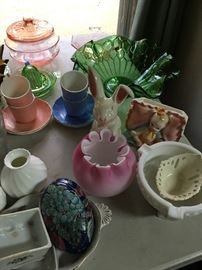 This photos was taken early on but it shows well the colorful variety of items found at the sale.