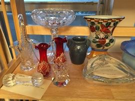 crystal including triangular covered dish Baccarat