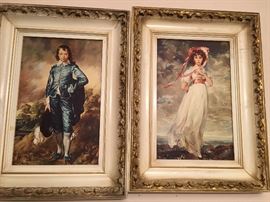 Blue boy and Girl in Pink in Louis XV frames,