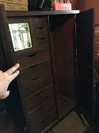 Interior: Tiger oak armoire