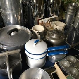 double boiler, MUffin and cupcake pans, teapots, aluminum, coffee mugs Coffee Makers