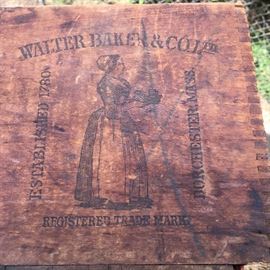 Walter Baker & Co -a dovetailed crate modified into a pecan cracker