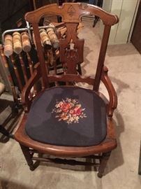 19th c. needlepoint chairs