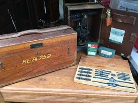 Keuffel & Esser survey and transit instruments, die and tap tools