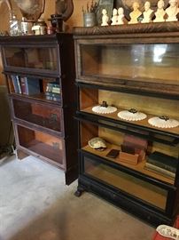 Pair of stacked lawyer's bookcases. Globe-Wernicke on the left.