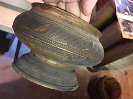 antique metal footed bowl