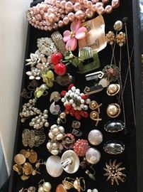 costume jewelry, brooches, lockets, pearls, necklaces, charm bracelet clip on earring and much more