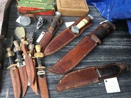 Knives by Schrade , otheres from Guatemals, bit of ammo