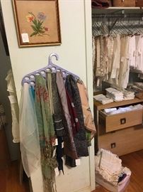 scarves, needlepoint. lace linen