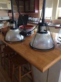 Authentic Refurbished Mill Industrial Hanging Lights, All original
