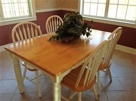 Solid Wood Kitchen Table and Four Chairs