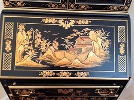 Hand Painted Embossed Landscape Motif