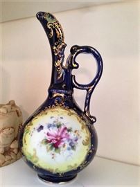 Colbalt Blue Hand Painted Ewer