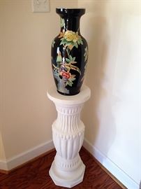 Oriental Vase and White Pedestal