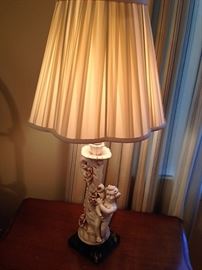 Pair of Cherub Bedside Table Lamps