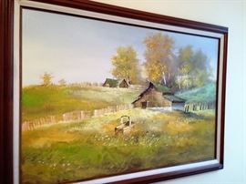 Framed Oil on Canvas Landscape