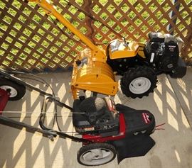 Cub Cadet RG65 Rear Tine Tiller Dual Directional powered by a Honda GC190 Looks Hardly used. & Craftsman Brushog Field & Brush Mower