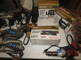Here is a sample of some of the power hand tools we have, Milwaukee, Skill, Dewalt and many more. All Power tools have been tested by me and are working.