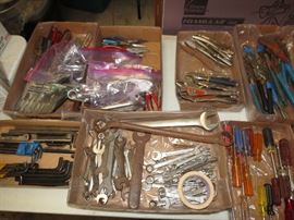 We have Lots and lots of hand tools, This is only a small sample, Proto, Craftsman, Mac and many more, 1/4 inch 3/8 inch, 1/2 inch 3/4 inch and 1 inch socket sets, Specialty pliers, welding tools keep watching.