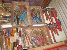 We have Lots and lots of hand tools, This is only a small sample, Proto, Craftsman, Mac and many more, 1/4 inch 3/8 inch, 1/2 inch 3/4 inch and 1 inch socket sets, Specialty pliers, welding tools keep watching.