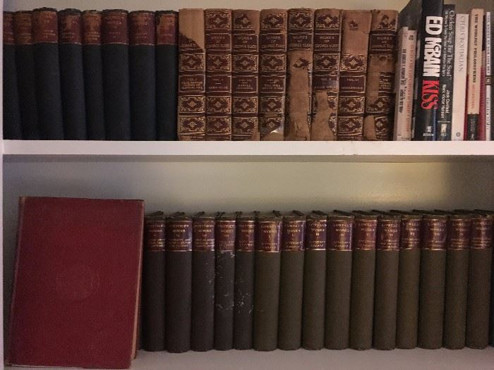 Lowells Works, Works of George Eliot, Leather Bound Books