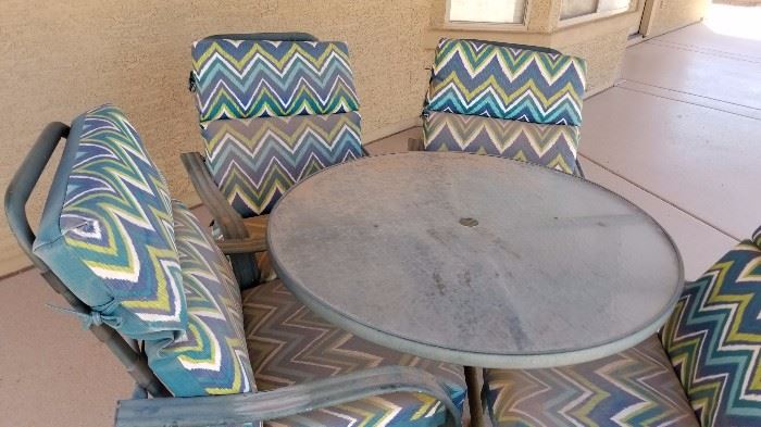 Patio Table w/ 4 chairs and Umbrella (not pictured)  $185