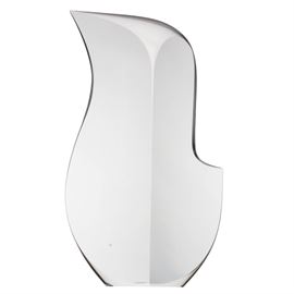 Christopher Reis Abstract Glass Sculpture "Embrace": An elegant abstract cut glass sculpture by listed American artist Christopher Reis (b.1952) titled Embrace. The work features a simple stylized clear glass bird shape. The work is signed to the base. For more information regarding the artist, please visit link under Additional Information.