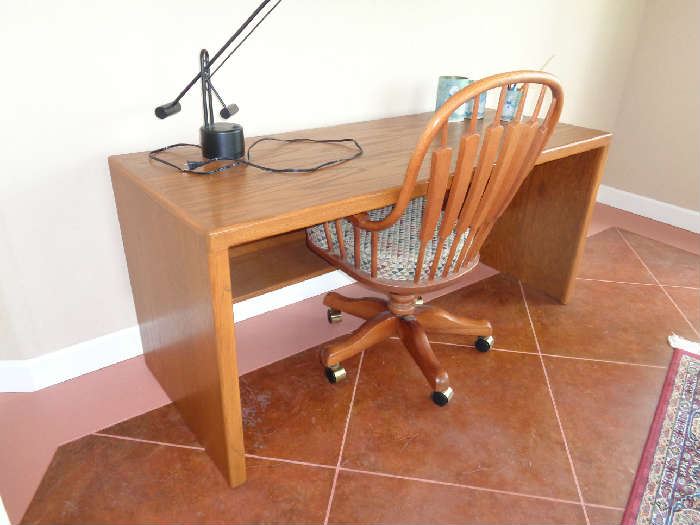 desk & wood office chair