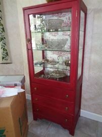 vintage wood doctors cabinet