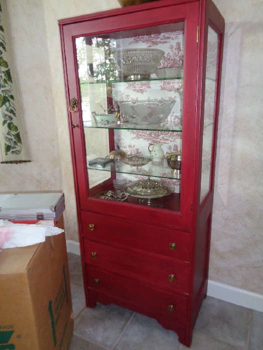 vintage wood doctors cabinet