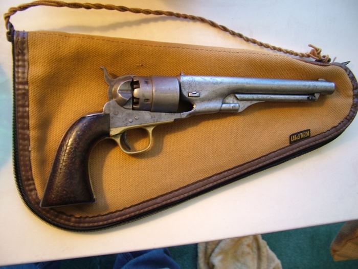 SAM COLT: 1860 Model 44 Cal Percussion Revolver w Civil War inspectors mark. All matching s/n & letter of verification from Colt repeating arms Co. of issue date 1863. Great collectible from Civil War