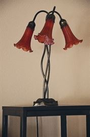 Red floral lamp