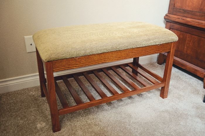 Upholstered wooden bench