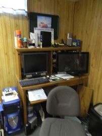 Sauder computer desk with hutch.... computer equipment galore.  MORE PHOTOS TO COME!