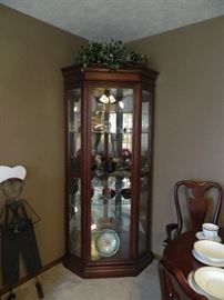 Cherry Display Cabinet - front slides open and it lights up