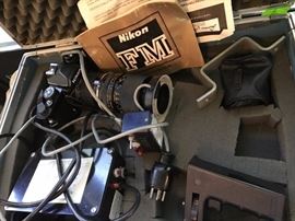 Nikon FM with Tamron Macro Lens - 90mm with case and original plug and flash