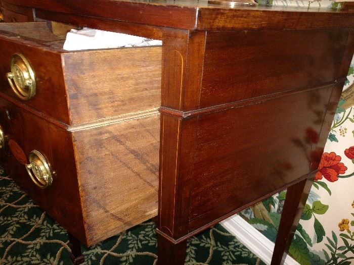 Side of drawer view on sideboard